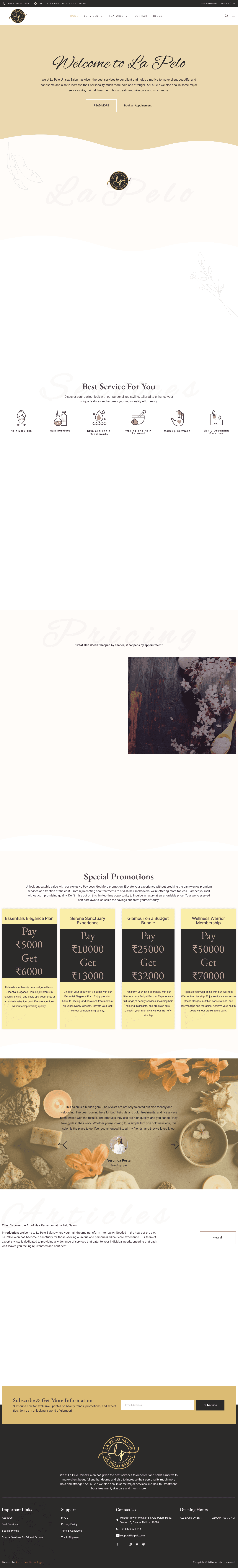 Website preview of La Pelo